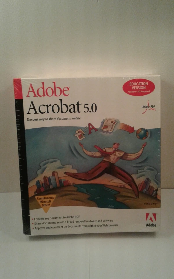 Adobe Acrobat 5.0 Education Version - Full Version for Windows 22001439 NEW - Image 1 of 3