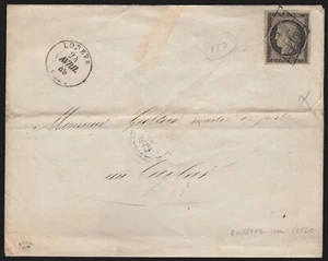n°3, Cérès 20c noir, oblitéré LODEVE 1849 cursive 33/LE CAYLAR + bloc dateur TB - Picture 1 of 4
