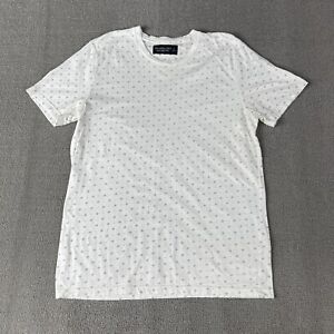Abercrombie & Fitch T Shirt Men’s L White Geometric Pattern Soft Short Sleeve