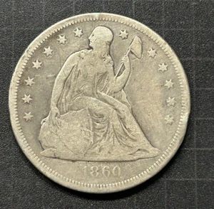 1860 O New Orleans Liberty Seated Silver Dollar USA Typ Münze 515.000 geprägt - Bild 1 von 7