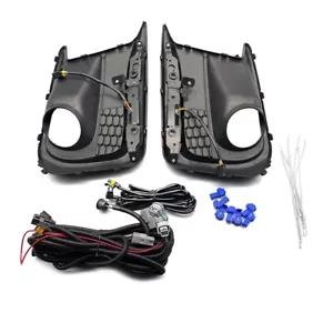 For Subaru WRX STI 18-21 Switchback Sequential LED DRL Fog Light Cover Kit Bezel - Picture 1 of 7