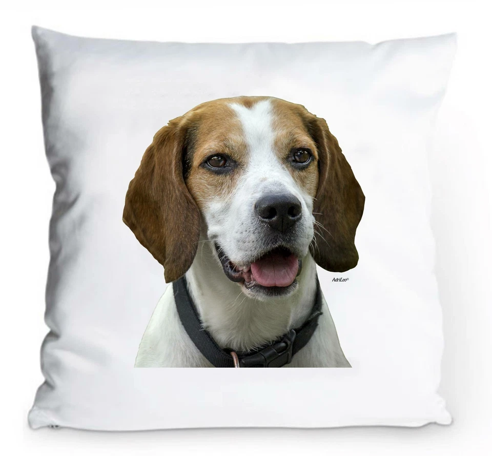 ADRILEO® Kissenbezug 40x40cm - Beagle - Fun Portrait Hülle Hund Jagdhund Deko Kissen