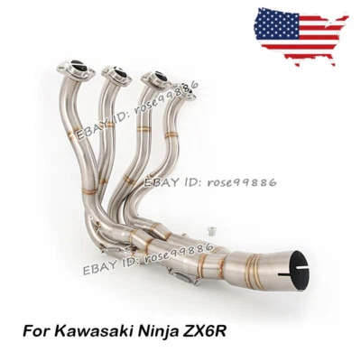 Tubos de enlace de cabezal de escape deslizantes modificados para Kawasaki Ninja ZX6R ZX636 2013~2023 Foto 1 de 4