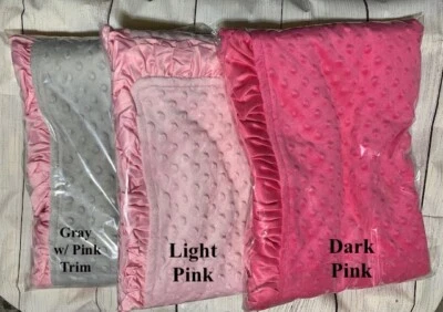 Ruffle Trim Minky Dot Soft Fleece Baby Blanket 30" X 40" - Image 1 of 4