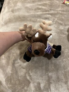 Ganz Webkinz Reindeer Moose Plush Stuffed Animal Brown Outfit No Code Toy - Picture 1 of 10