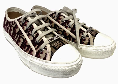 Christian Dior Oblique Embroid Burgundy Walking Dior Size 38.0 - Image 1 of 4