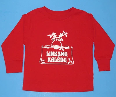 Toddler Lithuanian Merry Christmas LINKSMU KALEDU T-Shirt 2-5/6 Reindeer Child   - Image 1 of 4