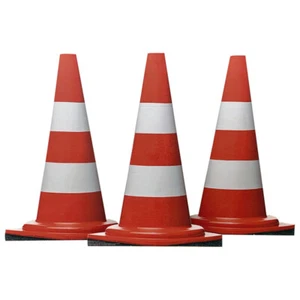 CONSTRUCTION CONES Set of 3 CARDBOARD CUTOUT Standups Standees Posters Props - Picture 1 of 4