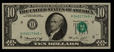 FR 2022-H* $10 1974 Federal Reserve Note US - Star Note - VF+/XF - SKU-CA1378 - Image 1 of 2