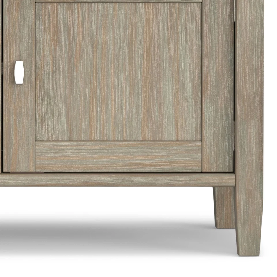 Simpli Home Warm Shaker Entryway Storage Bench Distressed Grey