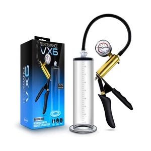 Performance - Vx6 Vacuum Penis Pump With Brass Pistol & Pressure Gauge - Clear - Picture 1 of 4