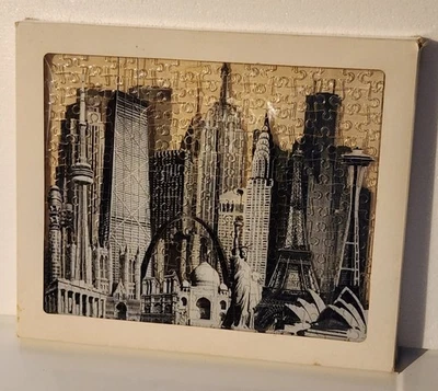 Rompecabezas de fantasía arquitectónica 3D estructuras mundiales famosas 1992 COMPLETO Foto 1 de 2