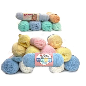 Vintage Paket 14 Knäuel Garn Baby Soft Red Heart, Jamie & Sports Weight  - Bild 1 von 1