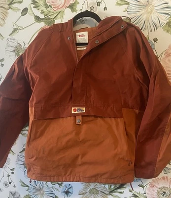 Fjallraven Vardag Anorak G-1000 Jacket Mens Medium Rust Orange Zip Canvas READ  - Image 1 of 4