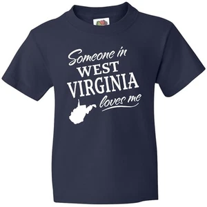 Inktastic Someone In West Virginia Loves Me Youth T-Shirt State Home Kids Gift - Picture 1 of 3
