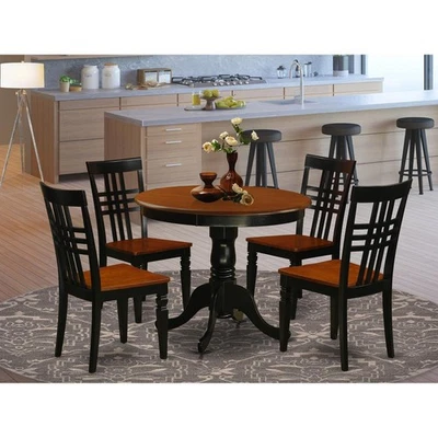 5  Pc  Dining  room  set  with  a  Table  and  4  Dining  Chairs  in  Black ... - Image 1 of 4