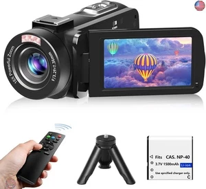 Video Camera, Full HD 1080P 30MP Camcorder, Vlogging Camera for YouTube with - Picture 1 of 7