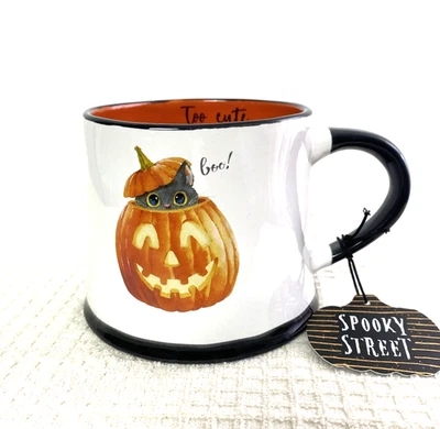 Кружка Spooky Street Cat In A Pumpkin Holloween To Cute To Spook Oversiz 17 унций белая - Изображение 1 из 4