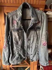 bestickte Jeansjacke von Janina Gr. 48 - Bild 1 von 2