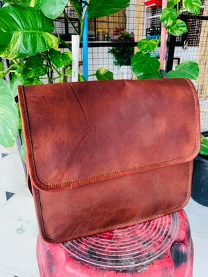 Shine Cuero Mensajero S Marrón Laptop Maletín Vintage Bolso Cartera Nuevo Foto 1 de 4