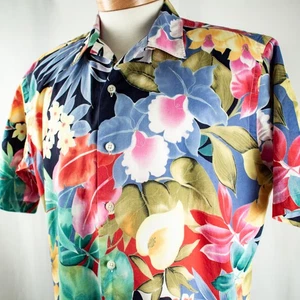 POLO RALPH LAUREN Vintage Multicolor Floral Herren Kurzarm Hemd Größe L - Bild 1 von 12