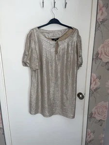Women’s Gold Plus Size Sparkly Top- Star By Julien Macdonald- Uk Size 20 - Picture 1 of 5