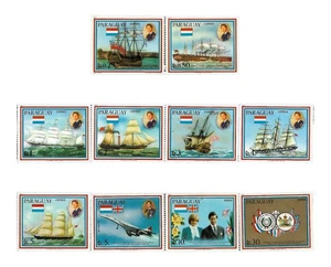 #4063 PARAGUAY 1981 NAVI A VELA LADY DIANA SET MI 3385-94 MNH - Foto 1 di 2