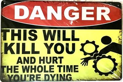 ¡ENVÍO GRATUITO! ¡Compra o haz oferta b4 se vende! SIGNO DE HOJALATA 8x12 Peligro divertido DD1 Foto 1 de 4