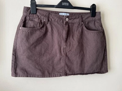 New Look Skirt Size 12 Brown Denim Mini Casual Summer - Image 1 of 4