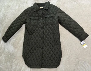 Chaqueta acolchada de longitud media Michael Kors verde musgo oscuro talla M *NUEVA* puff - Imagen 1 de 13
