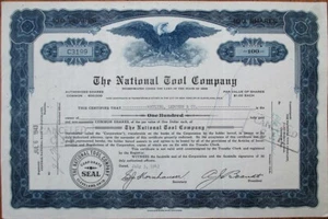 National Tool Company 1943 certificado de stock, Blue Eagle Cleveland, OH hardware - Imagen 1 de 1