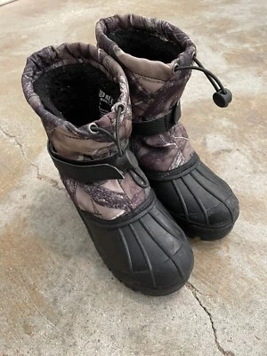 Botas de Nieve Pelirrojas Camufladas Thinsulate Juveniles Talla 1 Nuevas Con Caja Foto 1 de 4