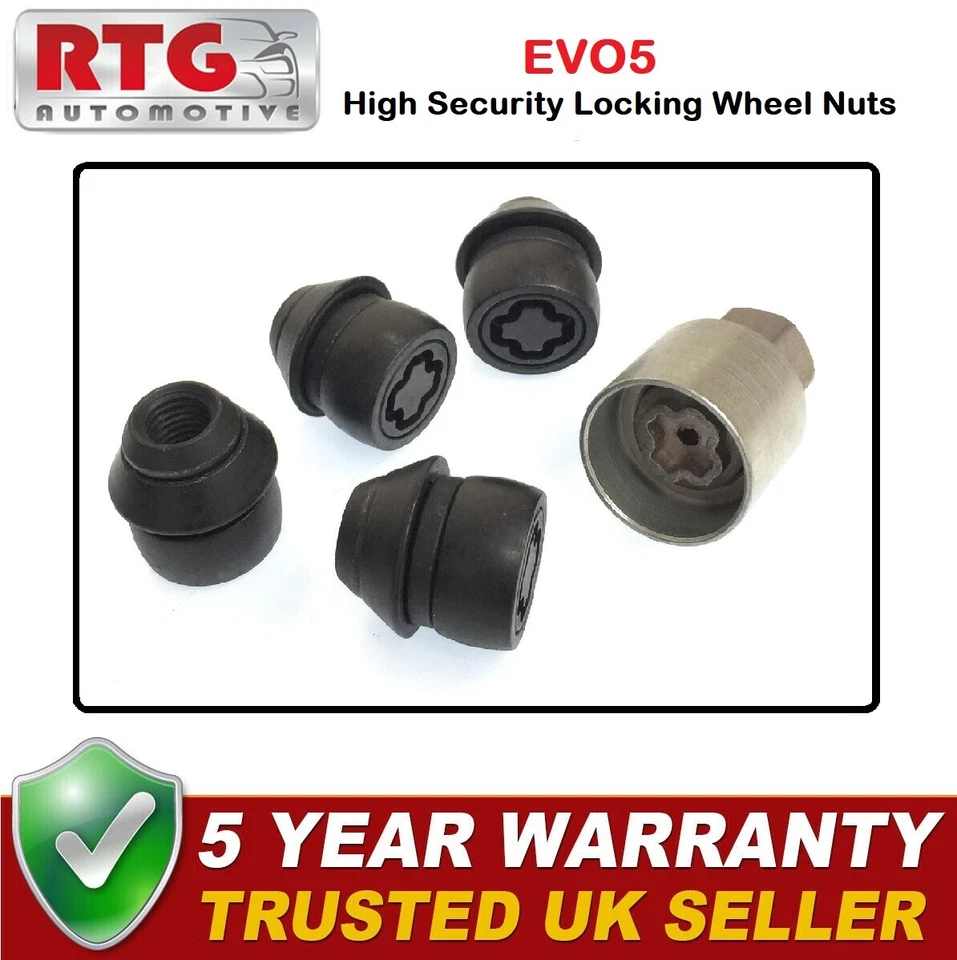 4 tuercas negras para rueda de bloqueo EVO5 para Ford Transit Connect 2002 ruedas de aleación Foto 1 de 1