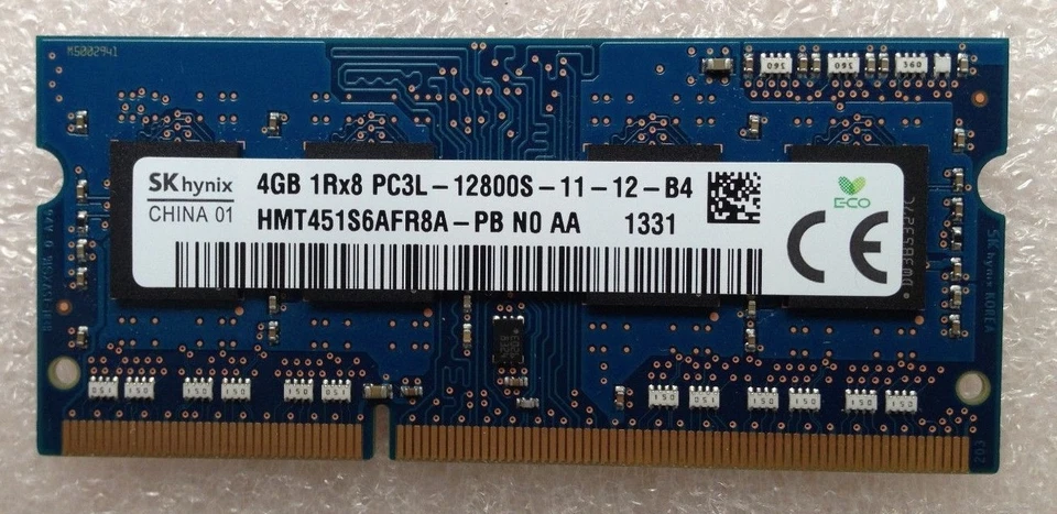 SK Hynix 4GB 1Rx8 PC3L-12800S DDR3 1600MHz RAM HMT451S6AFR8A-PB - Image 1 of 1