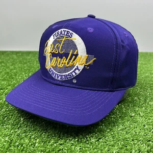 Vintage 1994 ECU Eastern Carolina University Pirates Purple 90s SnapBack Hat Cap - Picture 1 of 13