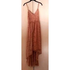 NWT Nasty Gal High LoHigh Low Hem Maxi Dress Orange Floral Print Spaghetti Strap - Picture 1 of 8