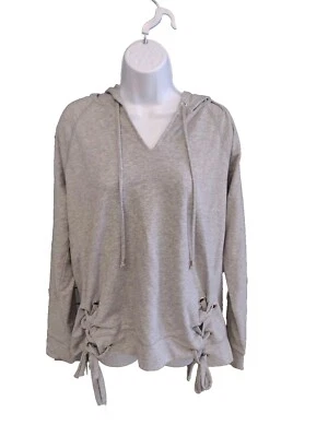 Sudadera con Capucha Michael Kors Top Para Mujer Talla Grande Capucha Logo Corbata Gris Sudadera con Capucha  Foto 1 de 4