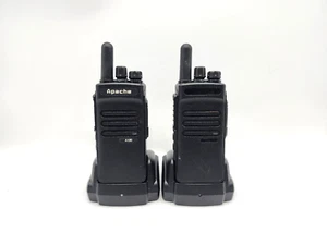 (2) Apache Two Way Radio Walkie Talkie Model A100 Black With Charger 0187789 - Zdjęcie 1 z 8