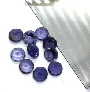 Natural Iolite Round Shape Faceted Cut Gemstones Calibrated Cabochons AAA Grade - Picture 1 of 10