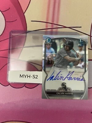 CALVIN HARRIS 2023 BOWMAN DRAFT #CDACHA CHROME PROSPECT AUTO REFRACTOR /499 (RC) - Image 1 of 2