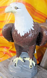 Vtg Concrete Garden American Bald Eagle Statue, Sculpture, Garden, Lanai, Patio - Picture 1 of 10