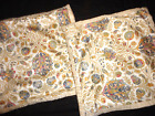 Chaps Marrakesh Rug Rever Cream Blue Tan  (2) Square Throw Pillow Covers 17 X 17
