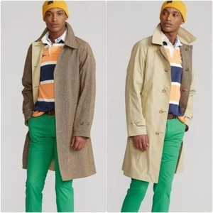 Polo Ralph Lauren Reversible Balmacaan Trench Coat Men's 42R Made in Italy $1998 - Picture 1 of 18