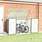 6Ft Garden Lockable Storage Bike Tool Box Large Outdoor Garbage Bin Shed Grey