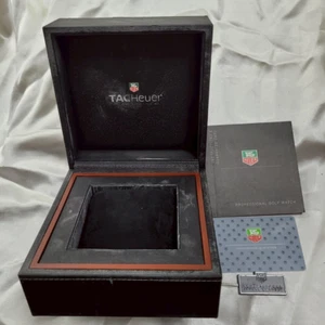 Genuine TAG Heuer Watch Box Vintage Black Luxury Display Box Case Tag Card Used - Picture 1 of 23