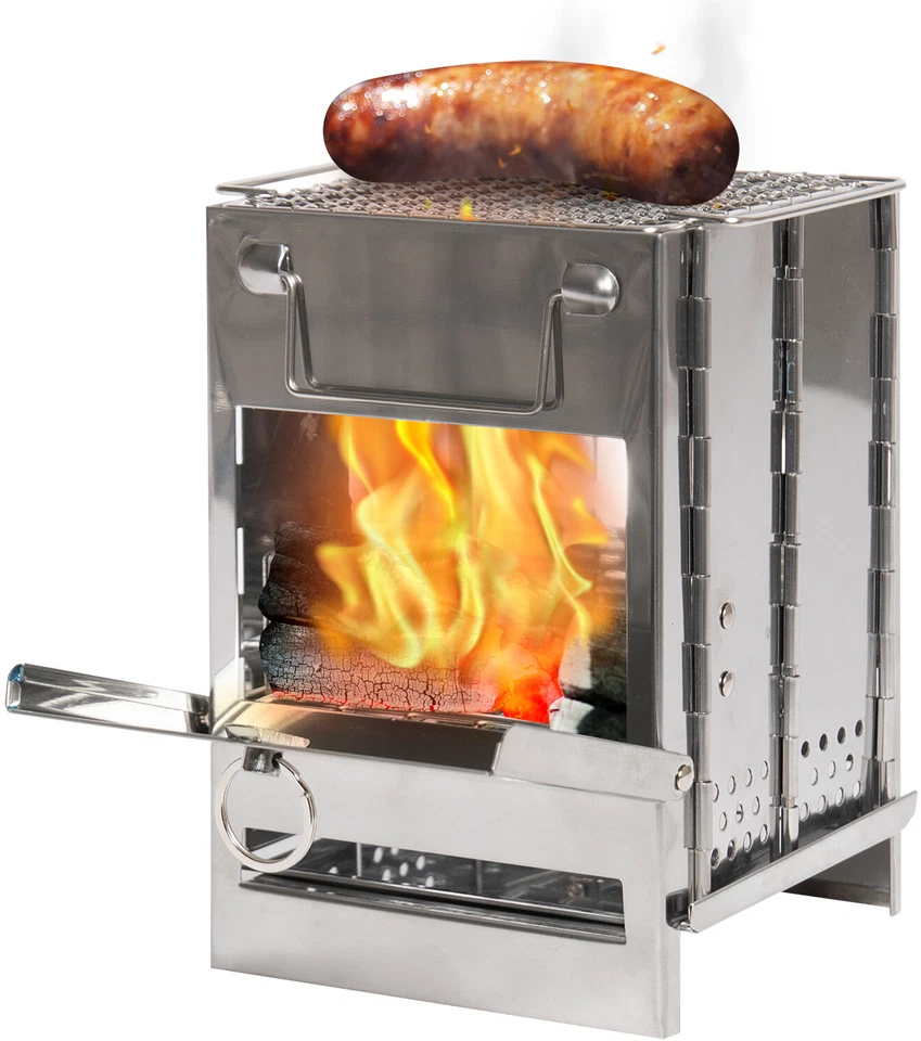 Stainless Steel Portable Camping Stove Foldable Commando Cooker Hiking Travel - Image 1 of 4