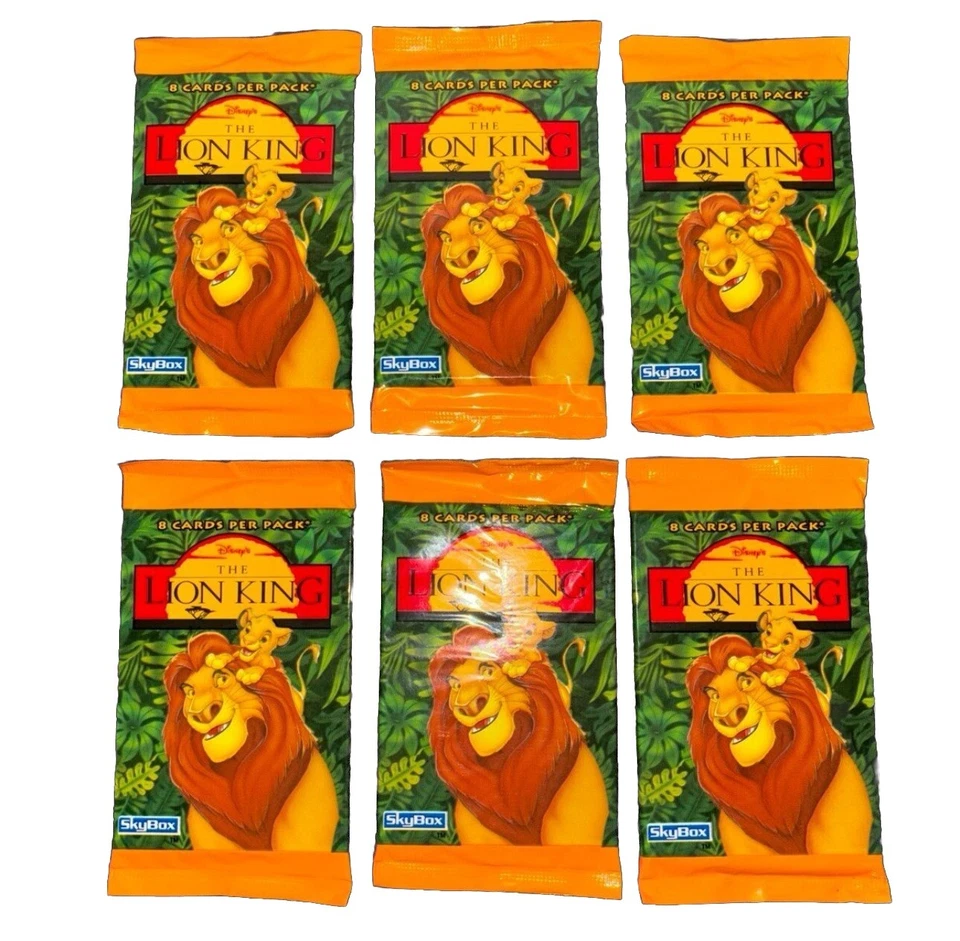 Cartões colecionáveis O Rei Leão Skybox Disney selados conjunto de 6 pacotes vintage 1994 A35 - Imagem 1 de 1