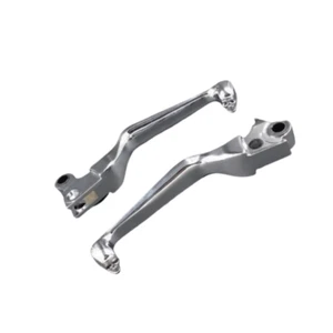 Black Skull Brake Clutch Lever For Har-ley Softail Dyna King XL 883 1200 Cruiser - Picture 1 of 5