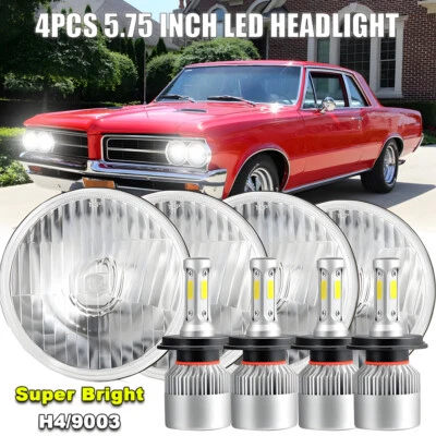 4pcs 5 3/4" 5.75" LED Headlights Halo HI/LO for Pontiac GTO Grand Prix Firebird - Image 1 of 4