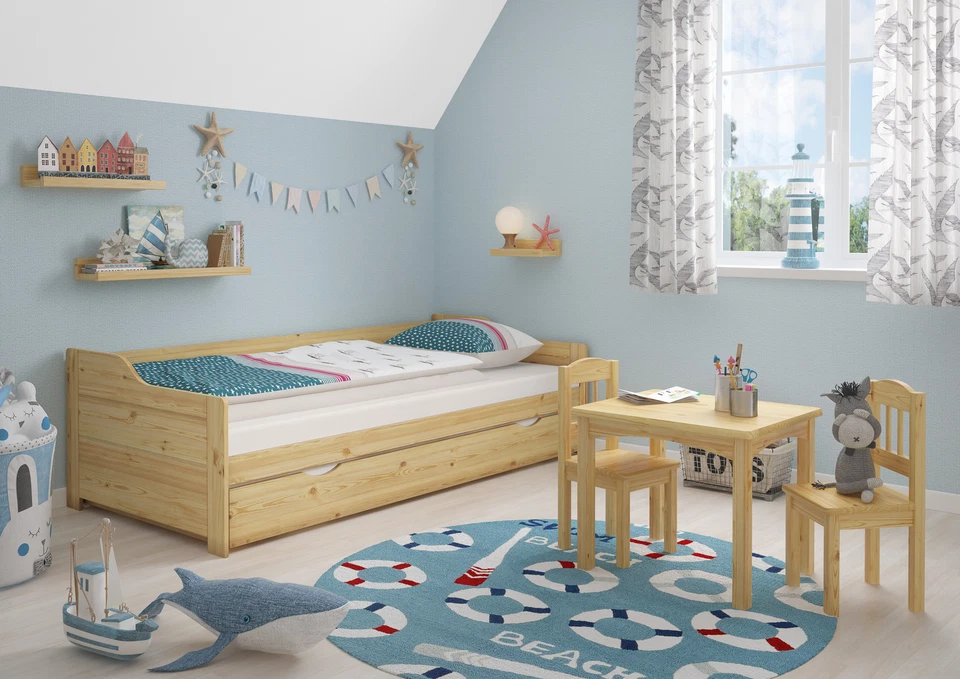 Sofá cama de invitados 90x200 cama individual somier pino accesorios a elegir  - Imagen 1 de 1